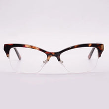 Carica l&#39;immagine nel visualizzatore di Gallery, Ladies Cat Eye Optical Glasses Frame Semi-Frame Prescription Myopia Presbyopia Spectacles Women Half Frame Acetate Eyeglasses