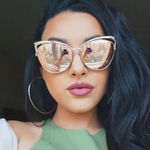 Load image into Gallery viewer, Ladies Cat Eye Sunglasses Women Sun glasses Alloy Frame UV400 Protection Brand Designer Retro Cat eye Glasses