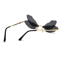 Load image into Gallery viewer, Ladies Frameless Eyeglasses Dragonfly Wing Shaped Vintage Sunglasses
