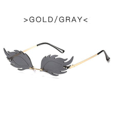 Carica l&#39;immagine nel visualizzatore di Gallery, Ladies Frameless Fish Sunglasses  Flame Feather Sun glasses  Retro Ladies Metal  Glasses UV400 Ocean Tablets