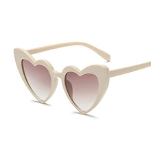 Load image into Gallery viewer, Ladies Heart Shaped Sunglasses Plastic Women Brand Designer Rimless LOVE Clear Ocean Lenses Sun Glasses Oculos