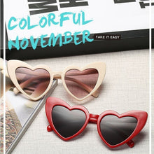 Load image into Gallery viewer, Ladies Heart Shaped Sunglasses Plastic Women Brand Designer Rimless LOVE Clear Ocean Lenses Sun Glasses Oculos