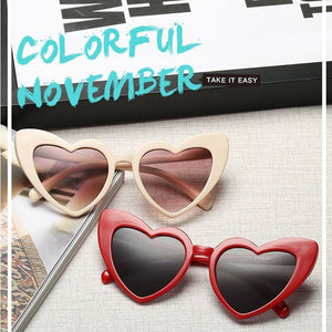 Ladies Heart Shaped Sunglasses Plastic Women Brand Designer Rimless LOVE Clear Ocean Lenses Sun Glasses Oculos
