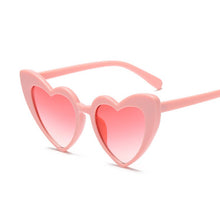 Load image into Gallery viewer, Ladies Heart Shaped Sunglasses Plastic Women Brand Designer Rimless LOVE Clear Ocean Lenses Sun Glasses Oculos