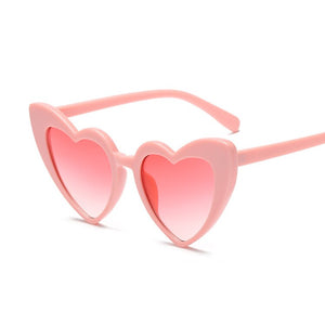 Ladies Heart Shaped Sunglasses Plastic Women Brand Designer Rimless LOVE Clear Ocean Lenses Sun Glasses Oculos
