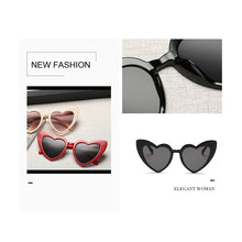 Load image into Gallery viewer, Ladies Heart Shaped Sunglasses Plastic Women Brand Designer Rimless LOVE Clear Ocean Lenses Sun Glasses Oculos