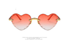 Carica l'immagine nel visualizzatore di Gallery, Ladies Heart Shaped Sunglasses metal Women Brand Designer Fashion Rimless Gradient Sun Glasses Oculos UV400