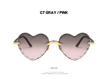 Carica l'immagine nel visualizzatore di Gallery, Ladies Heart Shaped Sunglasses metal Women Brand Designer Fashion Rimless Gradient Sun Glasses Oculos UV400