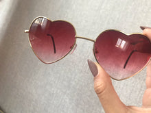 Load image into Gallery viewer, Ladies Heart Shaped Sunglasses metal Women Brand Designer Fashion Rimless LOVE Clear Ocean Lenses Sun Glasses Oculos UV400