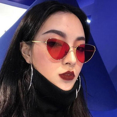 Ladies Metal Cat Eye Sunglasses Trendy Personality Ocean Film Sunglasses Gafas De Sol Cat Eye Para Mujer