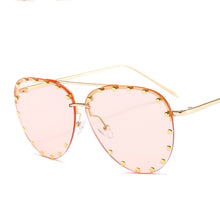 Load image into Gallery viewer, Ladies Metal Rivet Pilot Sunglasses 2023 Women Men  Personality Glasses Designer Eyewear Shades Glasses UV400 Eyeglasses