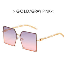 Load image into Gallery viewer, Ladies Metal Rivet Sunglasses Women  Personality Big Frame Oversized Shades Chain Glasses Cool EyewearUnisex Oculos Femin