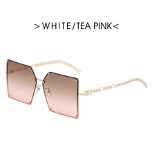 Load image into Gallery viewer, Ladies Metal Rivet Sunglasses Women  Personality Big Frame Oversized Shades Chain Glasses Cool EyewearUnisex Oculos Femin