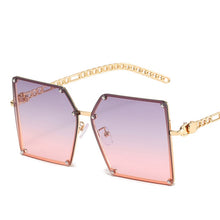 Load image into Gallery viewer, Ladies Metal Rivet Sunglasses Women  Personality Big Frame Oversized Shades Chain Glasses Cool EyewearUnisex Oculos Femin