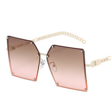 Load image into Gallery viewer, Ladies Metal Rivet Sunglasses Women  Personality Big Frame Oversized Shades Chain Glasses Cool EyewearUnisex Oculos Femin
