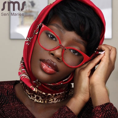 Ladies Optical Sexy Cat Eye Glasses Frames Women Brand Designer Eyeglasses Clear Lens Eyewear UV400