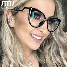 Load image into Gallery viewer, Ladies Optical Sexy Cat Eye Glasses Frames Women Brand Designer Eyeglasses Clear Lens Eyewear UV400