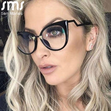 Carica l&#39;immagine nel visualizzatore di Gallery, Ladies Optical Sexy Cat Eye Glasses Frames Women Brand Designer Eyeglasses Clear Lens Eyewear UV400