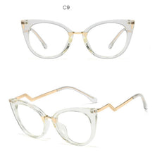 Carica l&#39;immagine nel visualizzatore di Gallery, Ladies Optical Sexy Cat Eye Glasses Frames Women Brand Designer Eyeglasses Clear Lens Eyewear UV400