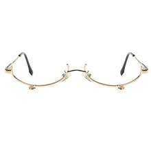 Load image into Gallery viewer, Ladies Oval Makeup Decoration Glasses Waterdrop Pendant Eyeglasses Frame Women Female Metal Glasses Without Lenses
