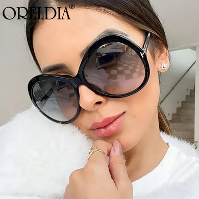 Occhiali da sole rotondi oversize cat-eye da donna Occhiali da sole retrò sfumati 2023 da donna Occhiali da sole con montatura grande a forma di T per uomo e donna 