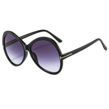 Carica l&#39;immagine nel visualizzatore di Gallery, Occhiali da sole rotondi oversize cat-eye da donna Occhiali da sole retrò sfumati 2023 da donna Occhiali da sole con montatura grande a forma di T per uomo e donna 