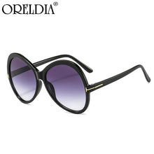 Carica l&#39;immagine nel visualizzatore di Gallery, Occhiali da sole rotondi oversize cat-eye da donna Occhiali da sole retrò sfumati 2023 da donna Occhiali da sole con montatura grande a forma di T per uomo e donna 