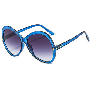 Occhiali da sole rotondi oversize cat-eye da donna Occhiali da sole retrò sfumati 2023 da donna Occhiali da sole con montatura grande a forma di T per uomo e donna 