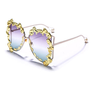 Ladies Retro Sunglasses Big Brand Designer Uv400 Glasses Female Gradient Black Shadow  Glasses