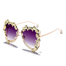Carica l&#39;immagine nel visualizzatore di Gallery, Ladies Retro Sunglasses Big Brand Designer Uv400 Glasses Female Gradient Black Shadow  Glasses
