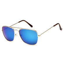 Carica l&#39;immagine nel visualizzatore di Gallery, Ladies Square Sunglasses Women men sun glasses mirror Sun Glasses For Woman men Gold Metal Frame Eyewear Female Shades