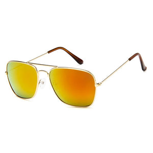 Ladies Square Sunglasses Women men sun glasses mirror Sun Glasses For Woman men Gold Metal Frame Eyewear Female Shades