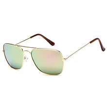 Carica l&#39;immagine nel visualizzatore di Gallery, Ladies Square Sunglasses Women men sun glasses mirror Sun Glasses For Woman men Gold Metal Frame Eyewear Female Shades