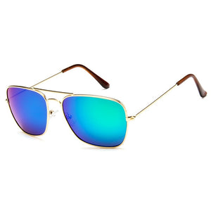 Ladies Square Sunglasses Women men sun glasses mirror Sun Glasses For Woman men Gold Metal Frame Eyewear Female Shades