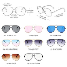 Carica l'immagine nel visualizzatore di Gallery, Occhiali da sole da donna alla moda classici in metallo per l'aviazione da guida in lega da donna UV400 occhiali da sole da uomo con lenti sfumate tonalità pilota 