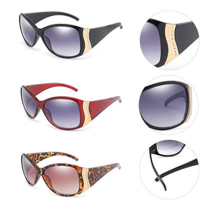 Ladies Wide-Edge Point Diamond Sunglasses Outdoor Leisure Vacation Sun-Shading Glasses Uv400 Oculos Sol Feminino