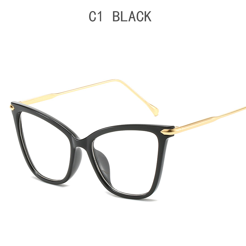 Lady Cat Eye Glasses Frames For Women Sexy Oversized Metal Frame Brand Designer Optical EyeGlasses Eyewear