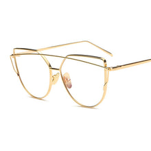 Load image into Gallery viewer, Lady Cat Eye Glasses Frames for Women Sexy Oversized Metal Frame Brand Designer Optical EyeGlasses Transparent Eyewear
