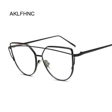 Load image into Gallery viewer, Lady Cat Eye Glasses Frames for Women Sexy Oversized Metal Frame Brand Designer Optical EyeGlasses Transparent Eyewear