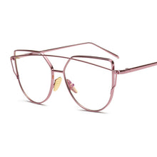 Load image into Gallery viewer, Lady Cat Eye Glasses Frames for Women Sexy Oversized Metal Frame Brand Designer Optical EyeGlasses Transparent Eyewear