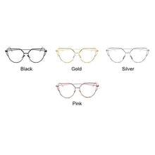 Load image into Gallery viewer, Lady Cat Eye Glasses Frames for Women Sexy Oversized Metal Frame Brand Designer Optical EyeGlasses Transparent Eyewear
