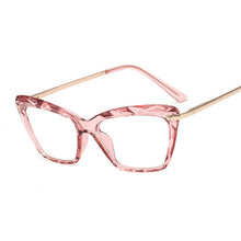 Carica l&#39;immagine nel visualizzatore di Gallery, Lady Cat Eye Glasses Frames for Women Sexy Oversized Metal Frame Brand Designer Optical EyeGlasses Transparent Eyewear