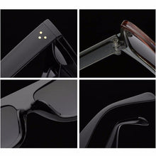 Carica l&#39;immagine nel visualizzatore di Gallery, Lady Flat top Oversized Sunglasses Women Retro Female Big Frames UV400 Cat Eye Sunglass Electroplated Rivet Sun Glasses Shades