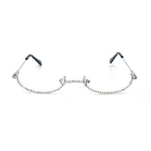 Load image into Gallery viewer, Lady&#39;s Cat Eyes Half Frame Diamond Glasses Frame Retro Women Crystal Eyewear Glasses Without Lens Groove Eyeglasses Frame