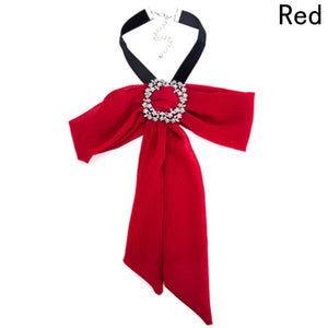 Lady's Charm Bowknot Winter Sweater Chain Statement Necklace Jewelry Gift Collar Choker Necklace&Pendants for Women Wholesale