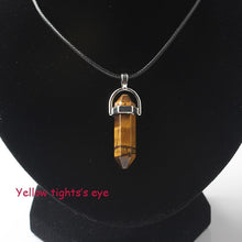 Load image into Gallery viewer, Hexagonal Column Necklaces Natural Crystal Pendants Stone Pendant Leather Chains Necklace For Women Fashion Jewelry