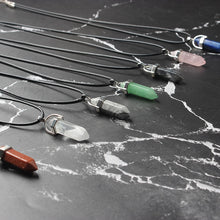 Load image into Gallery viewer, Hexagonal Column Necklaces Natural Crystal Pendants Stone Pendant Leather Chains Necklace For Women Fashion Jewelry