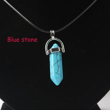 Load image into Gallery viewer, Hexagonal Column Necklaces Natural Crystal Pendants Stone Pendant Leather Chains Necklace For Women Fashion Jewelry