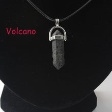 Load image into Gallery viewer, Hexagonal Column Necklaces Natural Crystal Pendants Stone Pendant Leather Chains Necklace For Women Fashion Jewelry