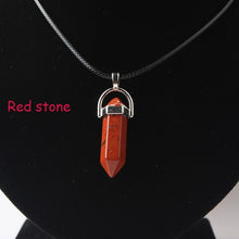 Load image into Gallery viewer, Hexagonal Column Necklaces Natural Crystal Pendants Stone Pendant Leather Chains Necklace For Women Fashion Jewelry